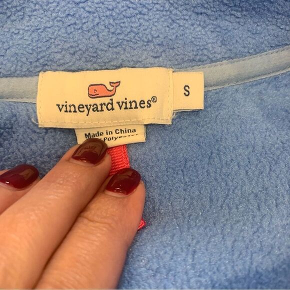 Vineyard Vines Sherpa 1/2 - Zip in Marlin Blue Pockets Size Small - Picture 9 of 10